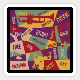 Creative Jazz Design with Jazz Genres Sticker